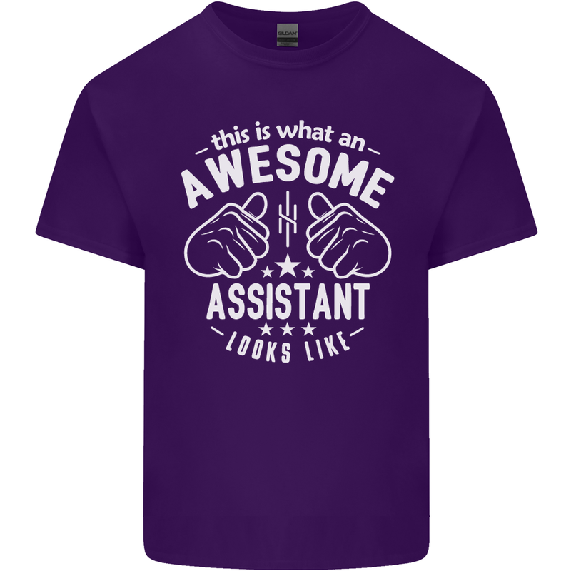 An Awesome Assistant Looks Like Mens Cotton T-Shirt Tee Top Purple