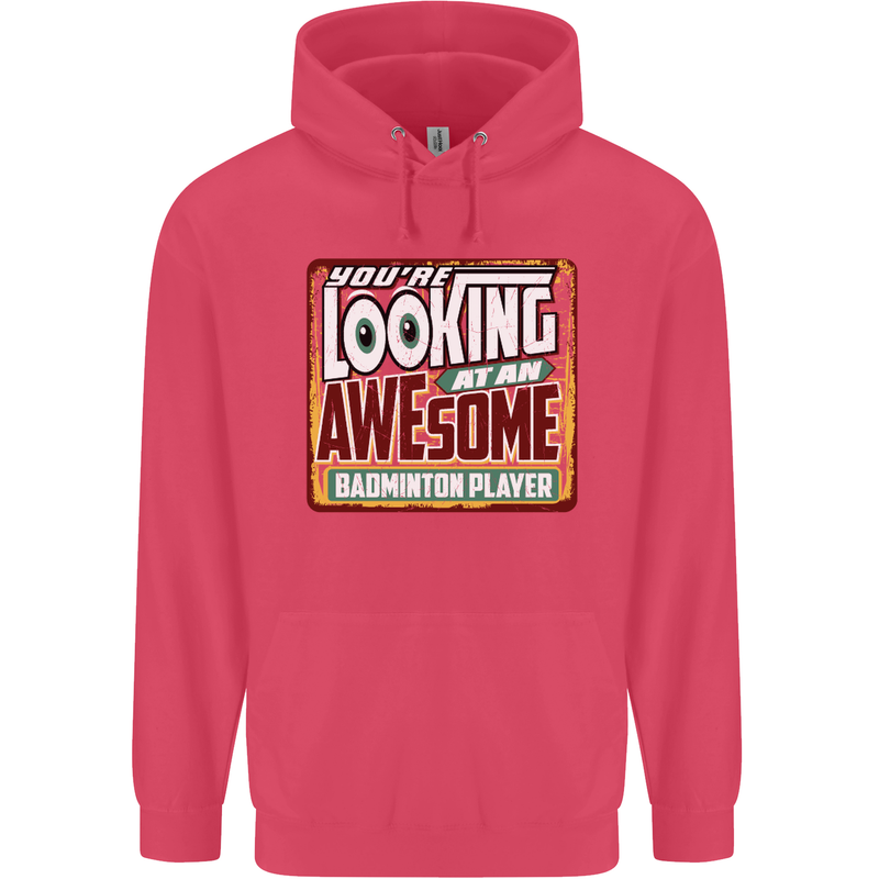 An Awesome Badminton Childrens Kids Hoodie Heliconia
