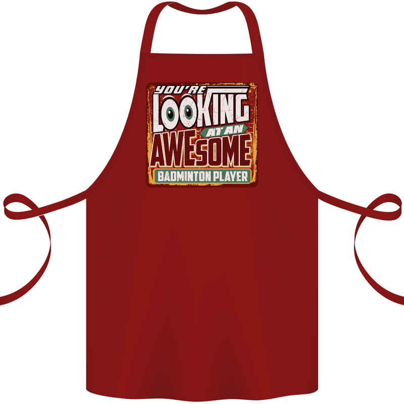 An Awesome Badminton Cotton Apron 100% Organic Maroon