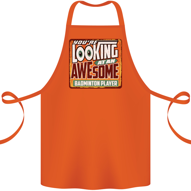 An Awesome Badminton Cotton Apron 100% Organic Orange