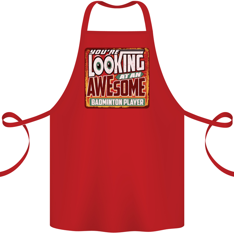 An Awesome Badminton Cotton Apron 100% Organic Red
