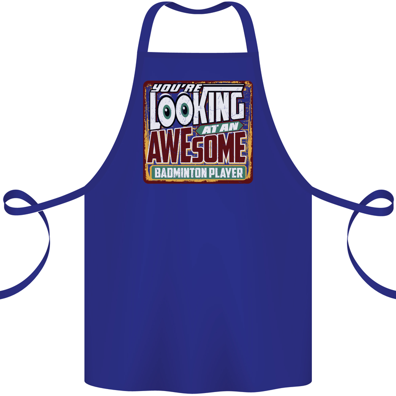 An Awesome Badminton Cotton Apron 100% Organic Royal Blue