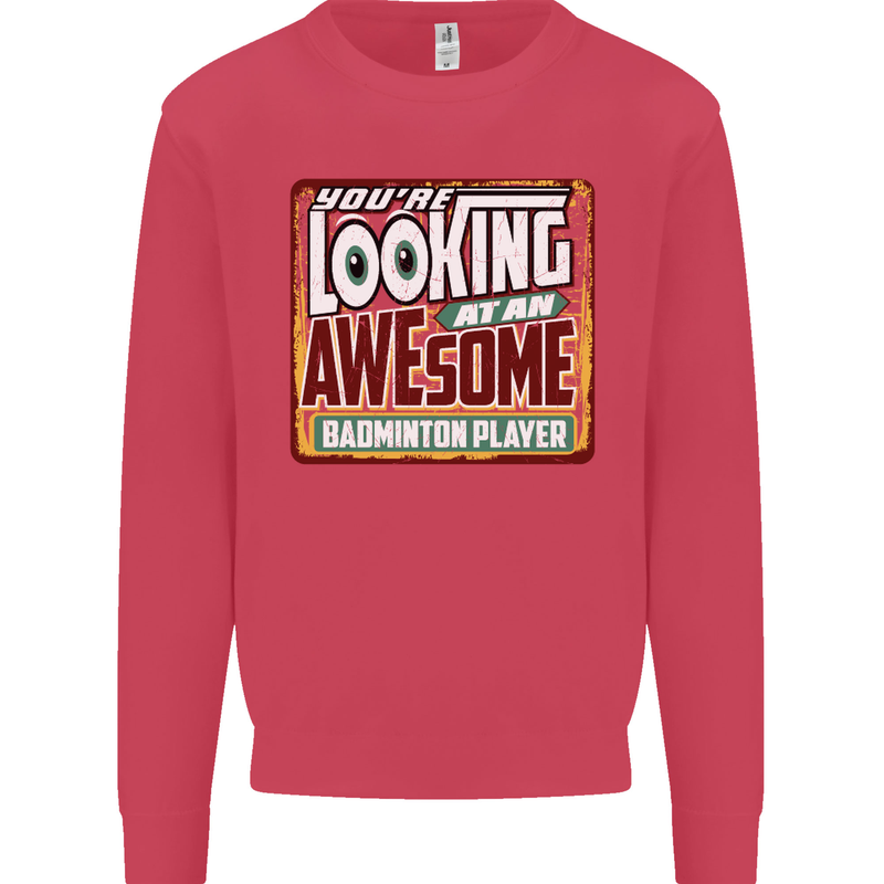 An Awesome Badminton Kids Sweatshirt Jumper Heliconia