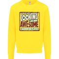 An Awesome Badminton Kids Sweatshirt Jumper Yellow