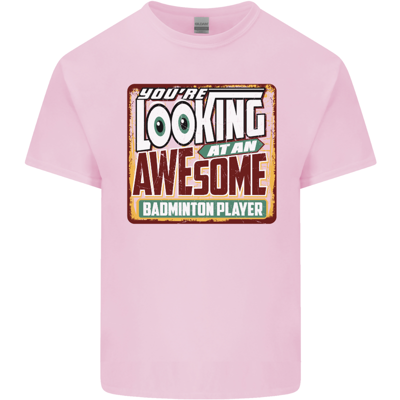 An Awesome Badminton Kids T-Shirt Childrens Light Pink