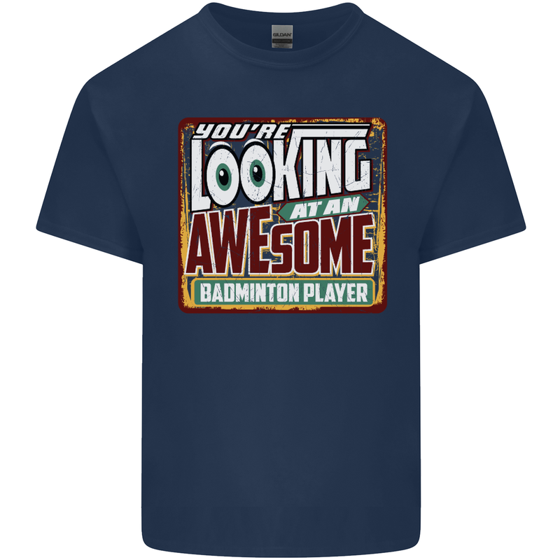 An Awesome Badminton Kids T-Shirt Childrens Navy Blue
