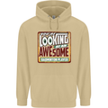 An Awesome Badminton Mens 80% Cotton Hoodie Sand