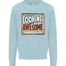 An Awesome Badminton Mens Sweatshirt Jumper Light Blue