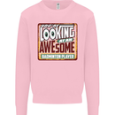 An Awesome Badminton Mens Sweatshirt Jumper Light Pink