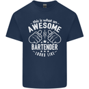 An Awesome Bartender Looks Like Mens Cotton T-Shirt Tee Top Navy Blue