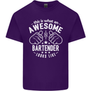 An Awesome Bartender Looks Like Mens Cotton T-Shirt Tee Top Purple