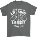 An Awesome Bartender Looks Like Mens T-Shirt Cotton Gildan Charcoal