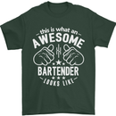 An Awesome Bartender Looks Like Mens T-Shirt Cotton Gildan Forest Green