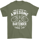 An Awesome Bartender Looks Like Mens T-Shirt Cotton Gildan Military Green