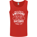 An Awesome Bartender Looks Like Mens Vest Tank Top Red