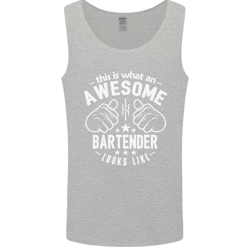 An Awesome Bartender Looks Like Mens Vest Tank Top Sports Grey