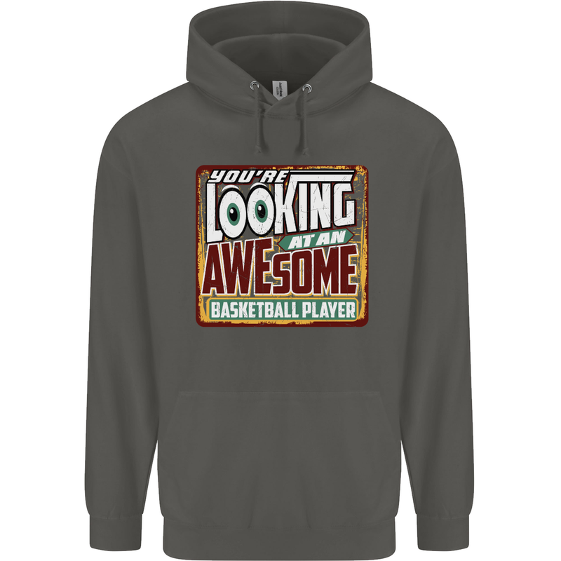 An Awesome Basketball Player Childrens Kids Hoodie Storm Grey