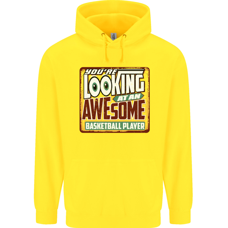 An Awesome Basketball Player Childrens Kids Hoodie Yellow