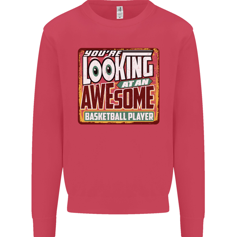 An Awesome Basketball Player Kids Sweatshirt Jumper Heliconia