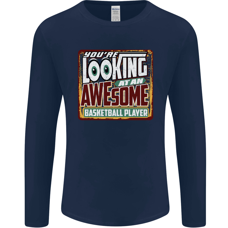 An Awesome Basketball Player Mens Long Sleeve T-Shirt Navy Blue