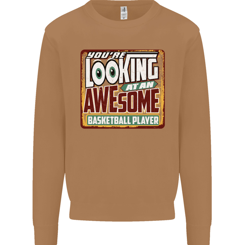 An Awesome Basketball Player Mens Sweatshirt Jumper Caramel Latte