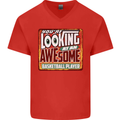 An Awesome Basketball Player Mens V-Neck Cotton T-Shirt Red