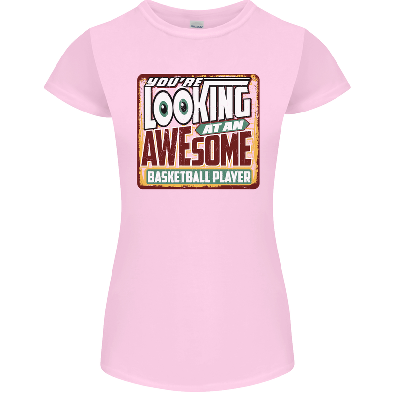 An Awesome Basketball Player Womens Petite Cut T-Shirt Light Pink