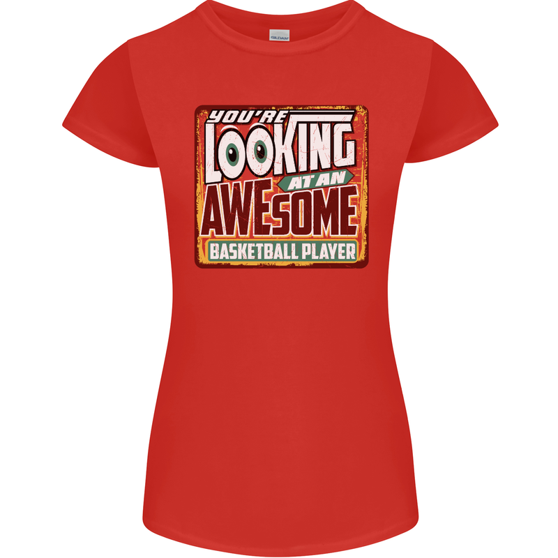 An Awesome Basketball Player Womens Petite Cut T-Shirt Red
