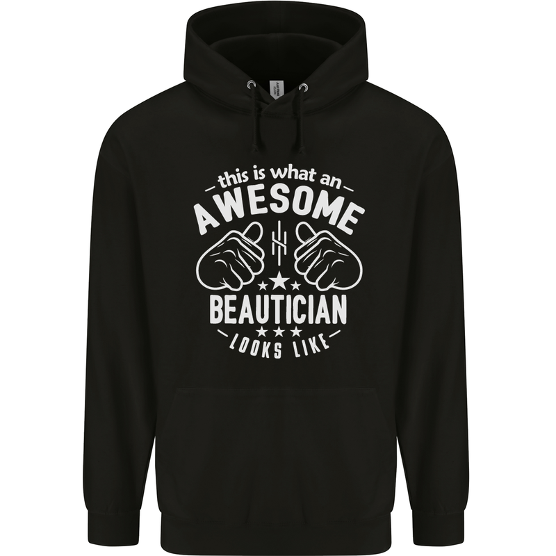An Awesome Beautician Looks Like Mens 80% Cotton Hoodie Black