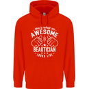 An Awesome Beautician Looks Like Mens 80% Cotton Hoodie Bright Red