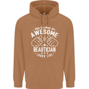 An Awesome Beautician Looks Like Mens 80% Cotton Hoodie Caramel Latte