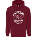 An Awesome Beautician Looks Like Mens 80% Cotton Hoodie Maroon