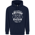 An Awesome Beautician Looks Like Mens 80% Cotton Hoodie Navy Blue