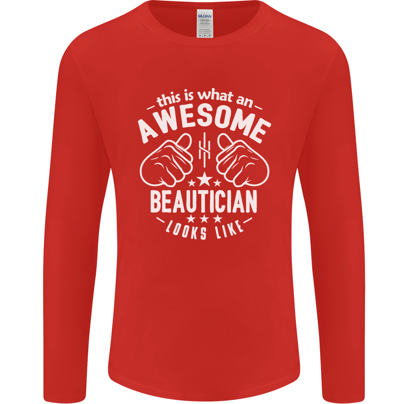 An Awesome Beautician Looks Like Mens Long Sleeve T-Shirt Red