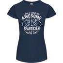 An Awesome Beautician Looks Like Womens Petite Cut T-Shirt Navy Blue
