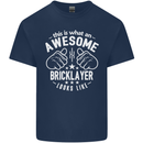 An Awesome Bricklayer Looks Like Mens Cotton T-Shirt Tee Top Navy Blue