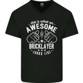 An Awesome Bricklayer Looks Like Mens V-Neck Cotton T-Shirt Black