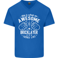 An Awesome Bricklayer Looks Like Mens V-Neck Cotton T-Shirt Royal Blue