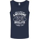 An Awesome Bricklayer Looks Like Mens Vest Tank Top Navy Blue