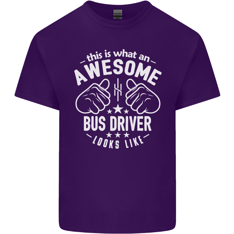 An Awesome Bus Driver Looks Like Mens Cotton T-Shirt Tee Top Purple