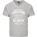 An Awesome Bus Driver Looks Like Mens V-Neck Cotton T-Shirt Sports Grey