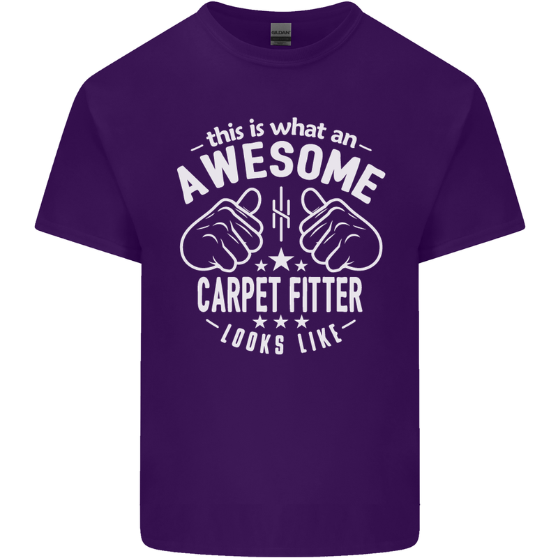 An Awesome Carpet Fitter Looks Like Mens Cotton T-Shirt Tee Top Purple