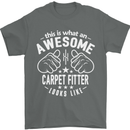 An Awesome Carpet Fitter Looks Like Mens T-Shirt Cotton Gildan Charcoal