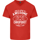 An Awesome Chiropodist Looks Like Mens V-Neck Cotton T-Shirt Red