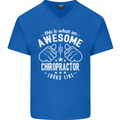An Awesome Chiropractor Looks Like Mens V-Neck Cotton T-Shirt Royal Blue
