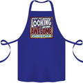 An Awesome Christian Christianity Cotton Apron 100% Organic Royal Blue