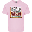 An Awesome Christian Christianity Kids T-Shirt Childrens Light Pink