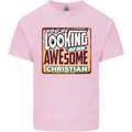An Awesome Christian Christianity Mens Cotton T-Shirt Tee Top Light Pink