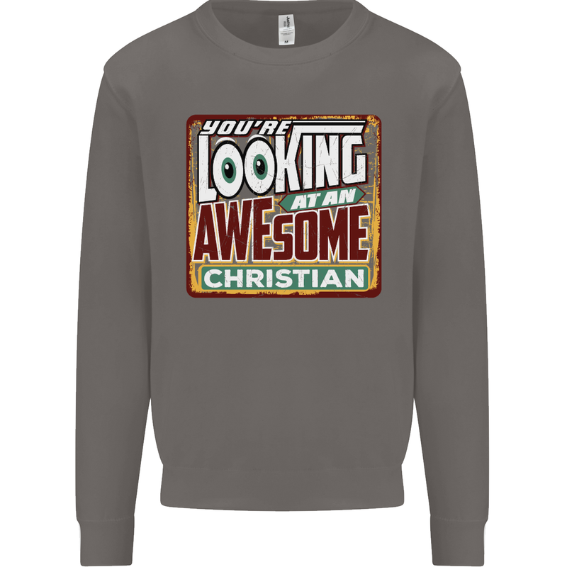 An Awesome Christian Christianity Mens Sweatshirt Jumper Charcoal