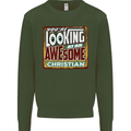 An Awesome Christian Christianity Mens Sweatshirt Jumper Forest Green